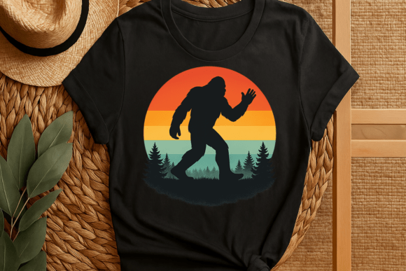 70s 80s T-shirt Design Bigfoot Graphic: Nostalgic Charm Meets Modern Versatility