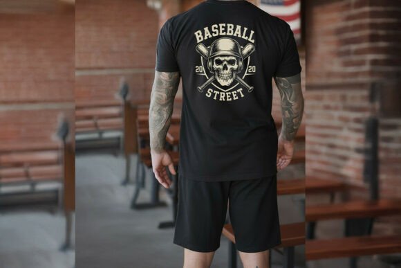 Baseball Skull Graphic Streetwear Shirt: Urban Edge Defined