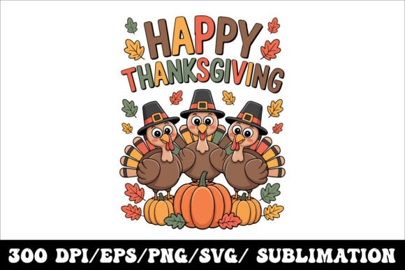 Cute Turkey Family Graphic for Thanksgiv: Your Go-To Festive Asset